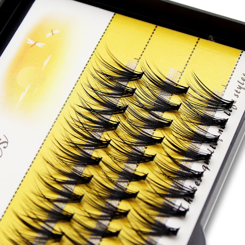Eyelash Extension Human Hair - Черные накладные ресницы из норки, 60