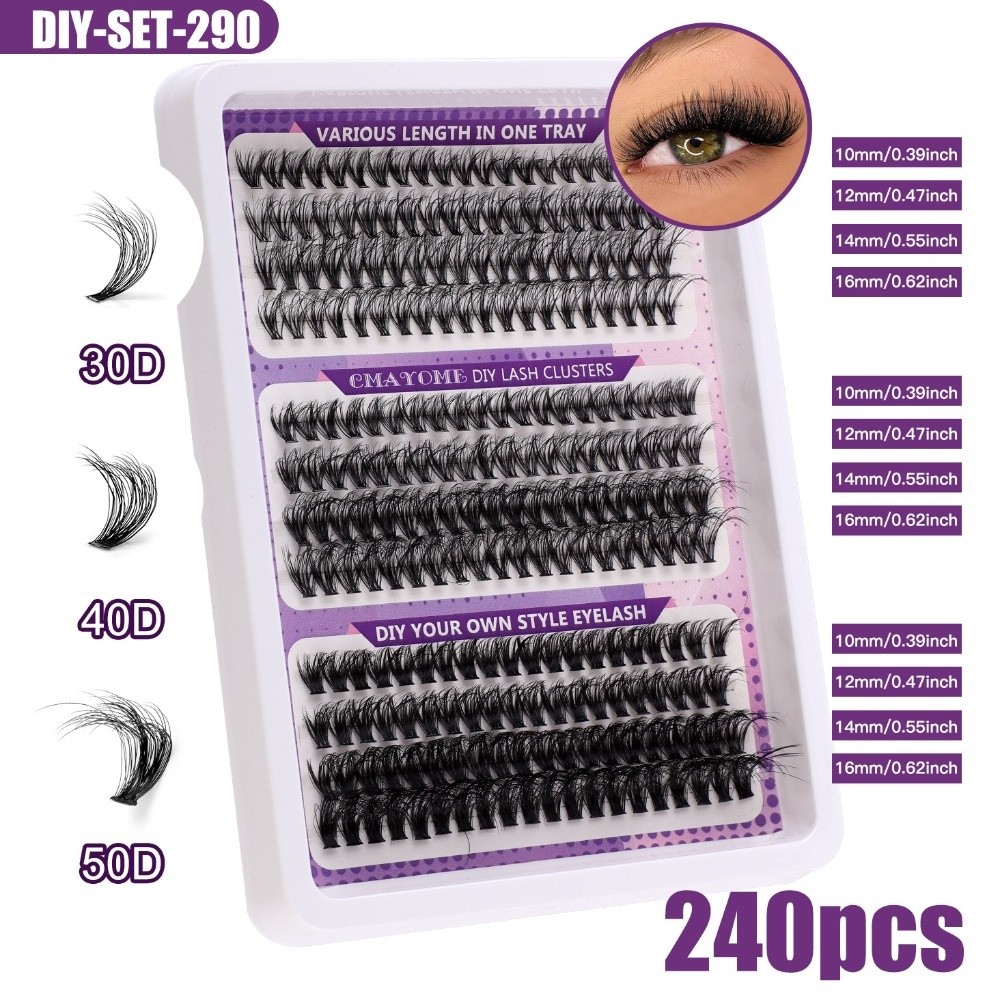 Eyelash Extension Natural Look - Натуральные накладные ресницы в стиле Wispy:
