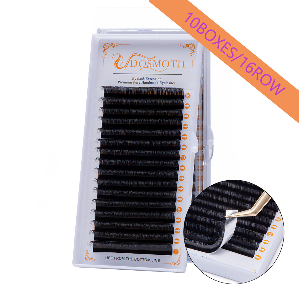 Eyelash Extension Human Hair - DOSMOTH, 10 коробок, 16 рядов, накладные